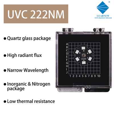 222nm 4040 1W 4.0x4.0mm SMD UVC LED Chip With High Efficiency Model