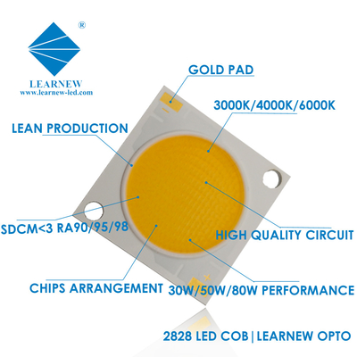 75w Learnew OEM ODM LED COB Chips , 35-38V 2700-6500K 2828 40W LED Chip