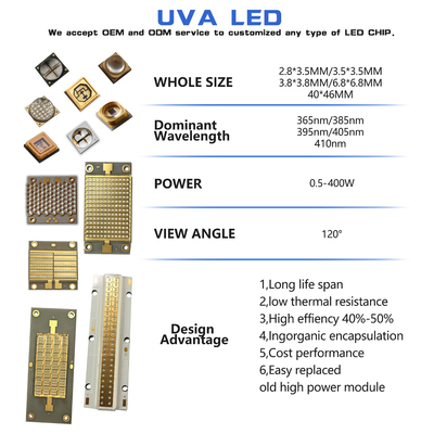 365-395nm Smd Cob Led Chip 3w 50w High Power