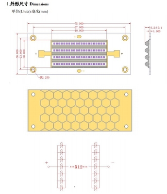 Learnew 7530 Led Cob Chips 23-26v 395nm 200 Watt