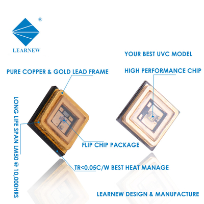 3535 UVC LED Chips 0.5W-1W Narrow Wavelength 250nm-280nm For Sterilization