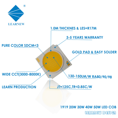 High Bright Long Warranty Ra&gt;90 1919 15W 20W 30W 50W Full Sprectrum LED COB For LED Downlight