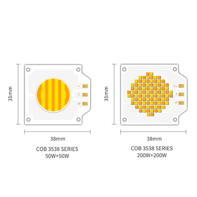OEM ODM Wavelength BI Color 72-76V SMD LED Chip Warm White White 3538 200W