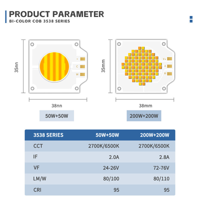 300W High Power Cob Led 6060 195-205V COB LED Chip 2700-6500K 90Ra 95Ra+
