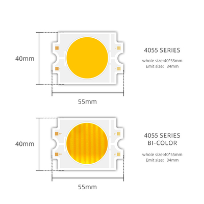 2700K+6500K 4055 CSP LED Cob Chip Tunable Bi Color 100W 200W 300W COB LED Module CRI95