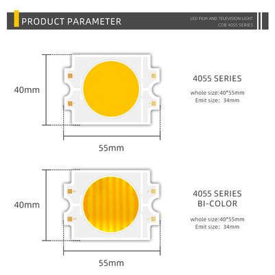 Bi-Color 300W+300W COB LED Chip for Video & Film Lighting Ultra-Brightness Ra95 Warm + Cool White CRI>95Ra Dual Color