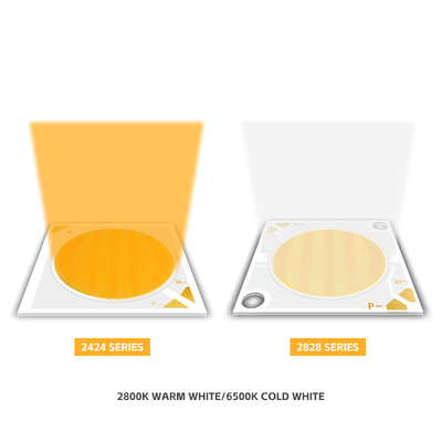 2424 Bicolor COB LED CCT 2700k to 6500k High CRI95 COB LED Chip Reflector Shape R21mm 40W+40W 100-110lm/w 1.1A 36-38V COB Lights
