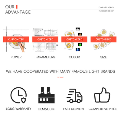 Constant Voltage 42V-46V Five Color COB LED Chips 2700K+6500K High Power 300W 700W COB LED 5050