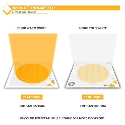2828 Plate COB LED Double Color Temperature 50W+50W Luminous Surface 20mm