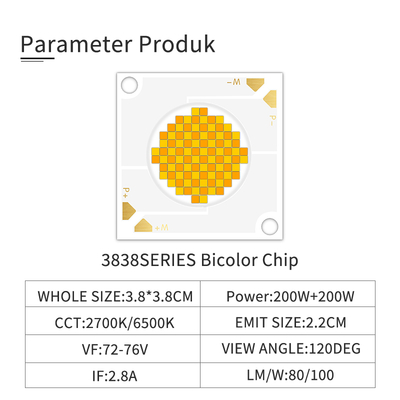 High Density COB LED Chip 3838 200W CRI97 2700-6500K Photography Light