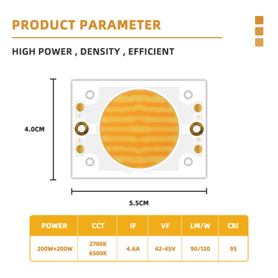 Bi Color COB LED Chip 200W 4055 for Photography Light 2700K/6500K