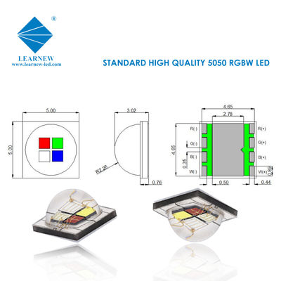 SMD 5050 RGBW LED Chip 4 in 1 Multi Color with Silica Lens 5.0*5.0mm 12W 700mA-1500mA High Power LED COB