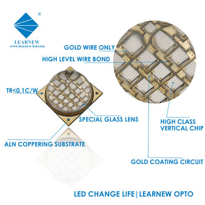 100W 395nm 60-90deg UVA LED COB Chip for UV Curing with Quartz Glass Lens