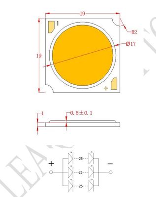 Bridgelux LED COB Chip with Ra97 Ra98 High Color Rendering and 140 lm/w Efficiency for Professional Lighting