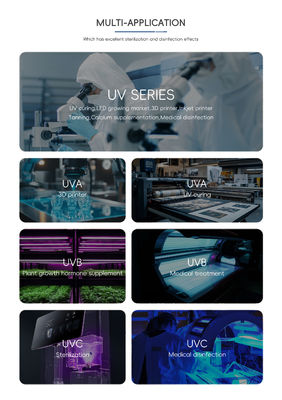 High Power UV LED Chip with 365nm 385nm 395nm Wavelength for 3D Printer UV Curing and 10000 Working Hours with 2-Year Warranty