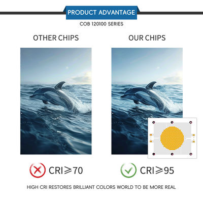 High Efficiency COB LED Chip with 10000 Working Hours 120° Viewing Angle and Algainp Material for Stage and Photography Lights