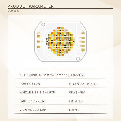 350W RGBWW 5 in 1 Color COB LED Chip with 45-48V Input Voltage and 120° Viewing Angle for Photography Lighting