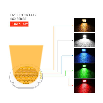 High Power 300W 700W RGBW Round 36mm 5 in 1 Color 110LM/W Smart COB LED Chip for Movie Light