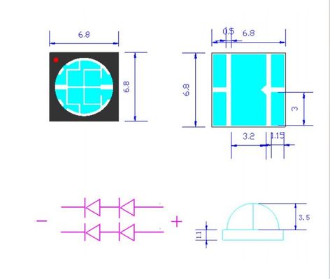 Wholesale UVA LED SMD6868 365nm Purple Light 10W LED Chip for UV Curing Machine Ink Printing and Plant Grow Light  UV Curing