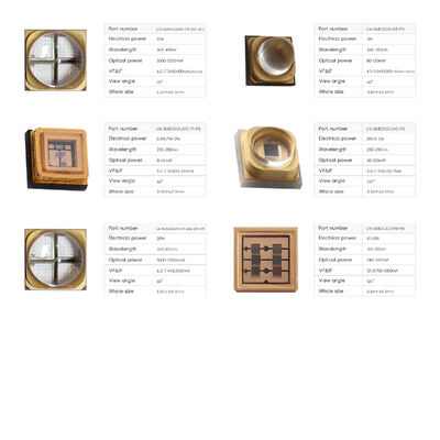 3W 365nm 3838 SMD 700mA 3V 60DEG UV UVA LED Diode Flexo Printing 385nm 60DEG 395nm LED Chip Curing 810-1500mW 3D Printer