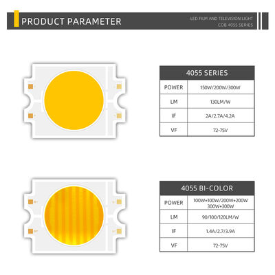 DIMMABLE 4055 COB LED CHIP BICOLOR TWO COLORS CCT CRI95 600W 2700-6500K 40000LM DOWNLIGHTS PHOTOGRAPHIC LIGHTS COB CHIP