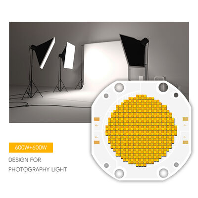 600W+600W BICOLOR COB LED CHIP CCT COB 7575 SERIES Tunable COB LED Chip Photographic Lights Dimmable White Color CRI95 10A