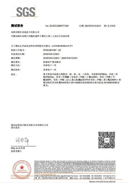 China Shenzhen Learnew Optoelectronics Technology Co., Ltd. Certification