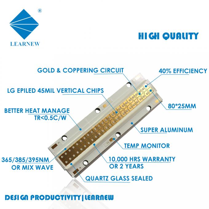 UV Curing / Printer 365nm 385nm SMD LED Chip UVA 125W 120 Degree